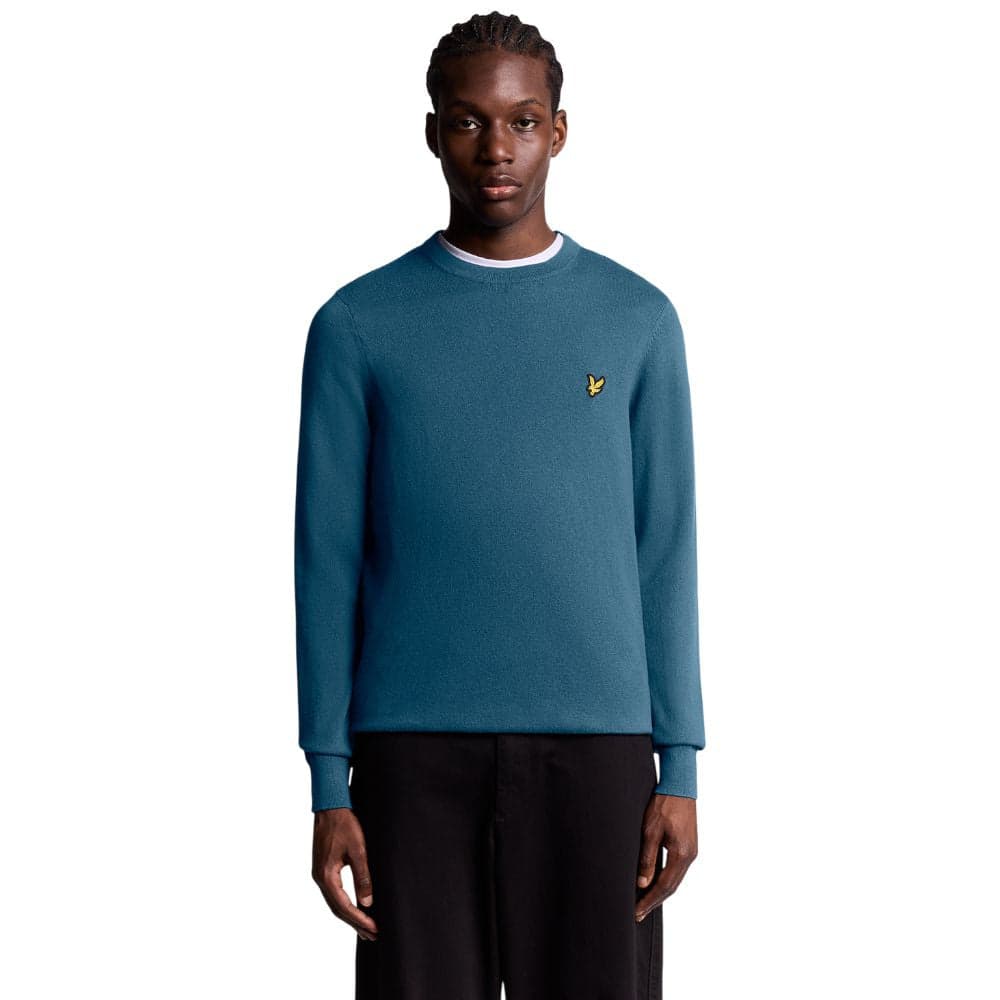 Lyle & Scott pullover merino blu acqua KN2110VC in Maglioni Prodotti di Classe - Nocera Superiore, commercioVirtuoso.it