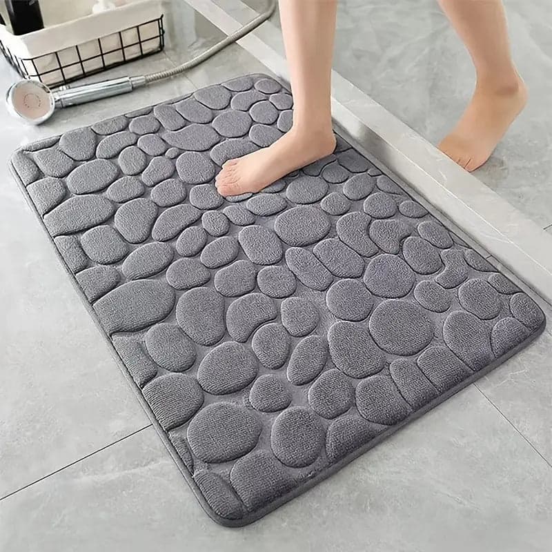 Tappeto Antiscivolo Bagno Ciottoli 40X60 Cm- Grigio- Spire- Pezzi 1 in Tappetini per il bagno BricoGo - Marano di Napoli, commercioVirtuoso.it