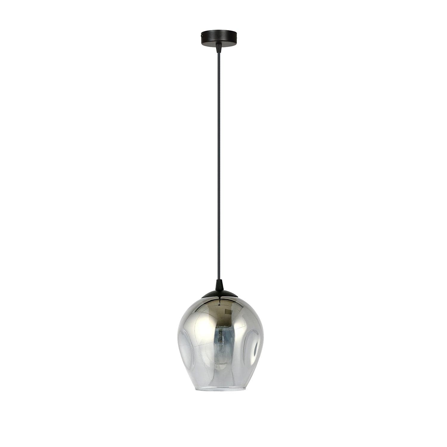 Sospensione 1 Luce Istar In Acciaio Nero E Vetro Fumè in Lampade a sospensione LuceArt - Montecorvino Pugliano, commercioVirtuoso.it