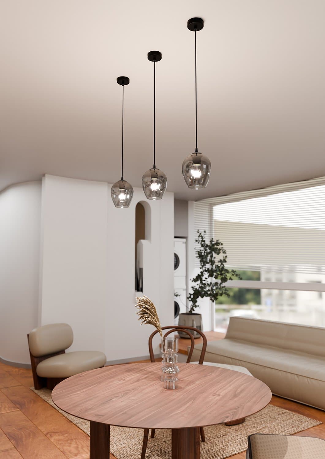 Sospensione 1 Luce Istar In Acciaio Nero E Vetro Fumè in Lampade a sospensione LuceArt - Montecorvino Pugliano, commercioVirtuoso.it
