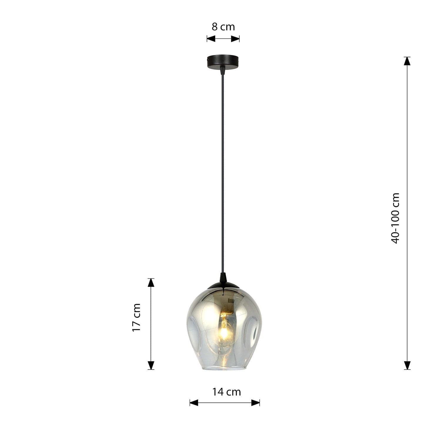 Sospensione 1 Luce Istar In Acciaio Nero E Vetro Fumè in Lampade a sospensione LuceArt - Montecorvino Pugliano, commercioVirtuoso.it