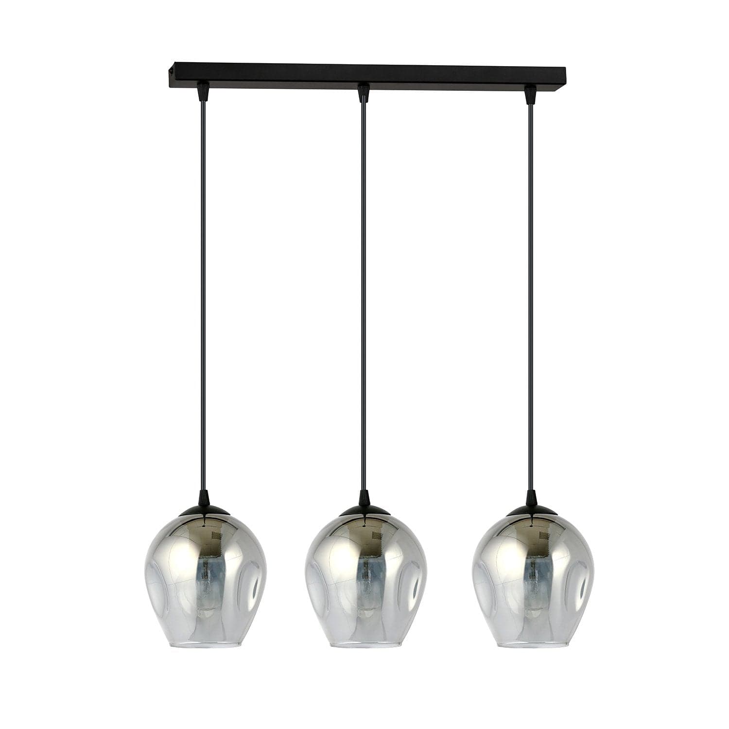 Lampadario 3 Luci Istar In Acciaio Nero E Vetri Fumè in Lampade a sospensione LuceArt - Montecorvino Pugliano, commercioVirtuoso.it
