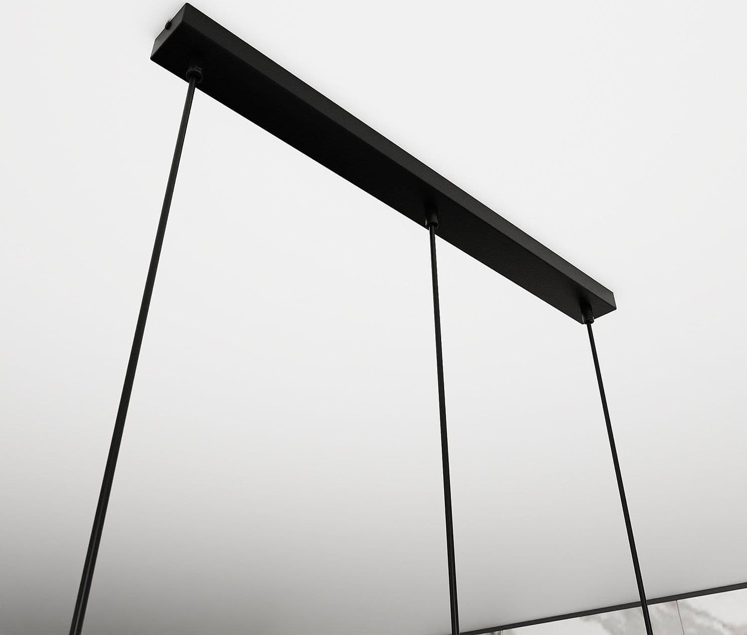 Lampadario 3 Luci Istar In Acciaio Nero E Vetri Fumè in Lampade a sospensione LuceArt - Montecorvino Pugliano, commercioVirtuoso.it