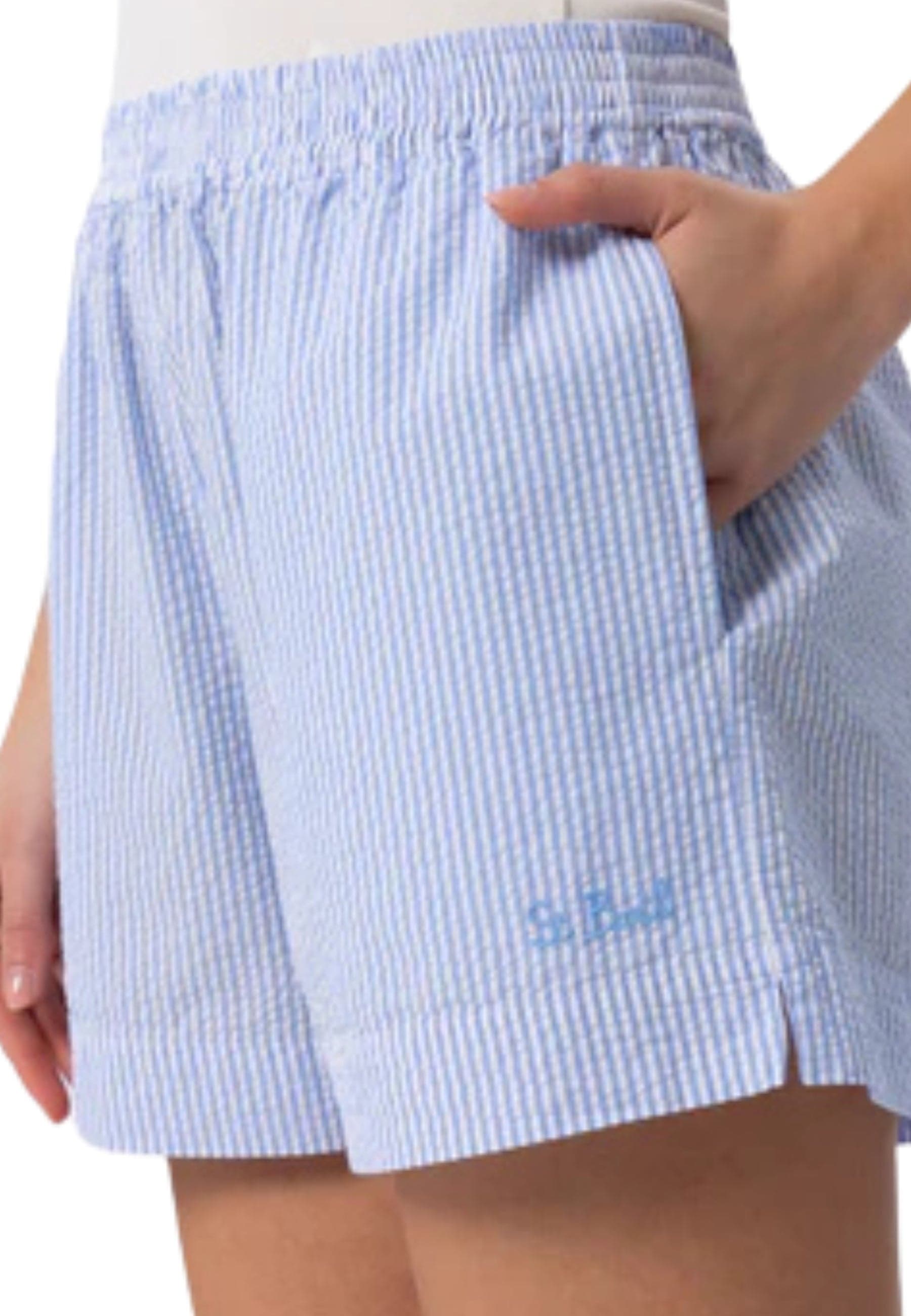 SAINT BARTH MEAVE Donna seersucker stripes v 31 emb da donna in Pantaloncini e calzoncini Drestige - Casamassima, commercioVirtuoso.it