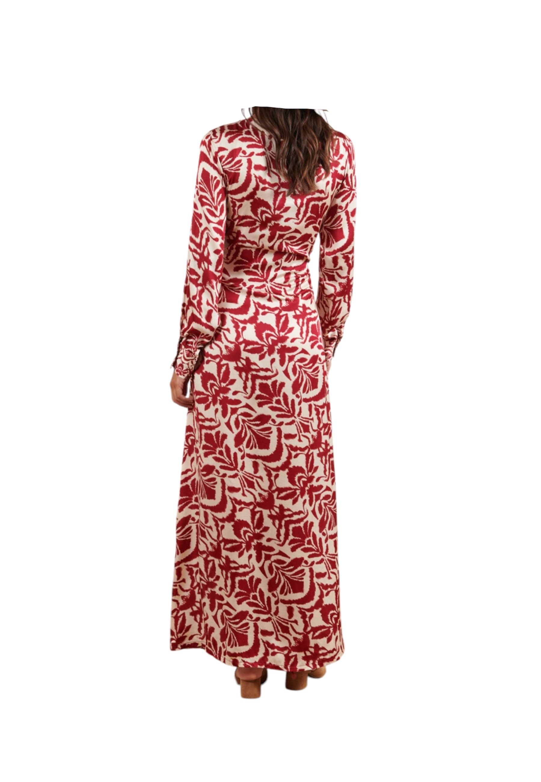 MOKIB Vestito lungo con manica Donna a portafoglio in fantasia da donna in Casual Drestige - Casamassima, commercioVirtuoso.it