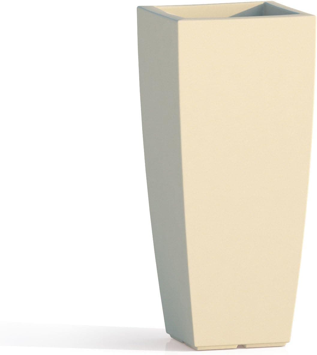 Vaso Quadro 'Stilo' Cm 33 X 33 X H 70 - 15 Lt. Avorio