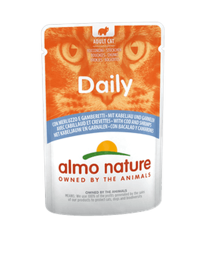 Almo Nature Bustina Daily gusto Merluzzo e Gamberetti per Gatti Adulti 70gr - 2