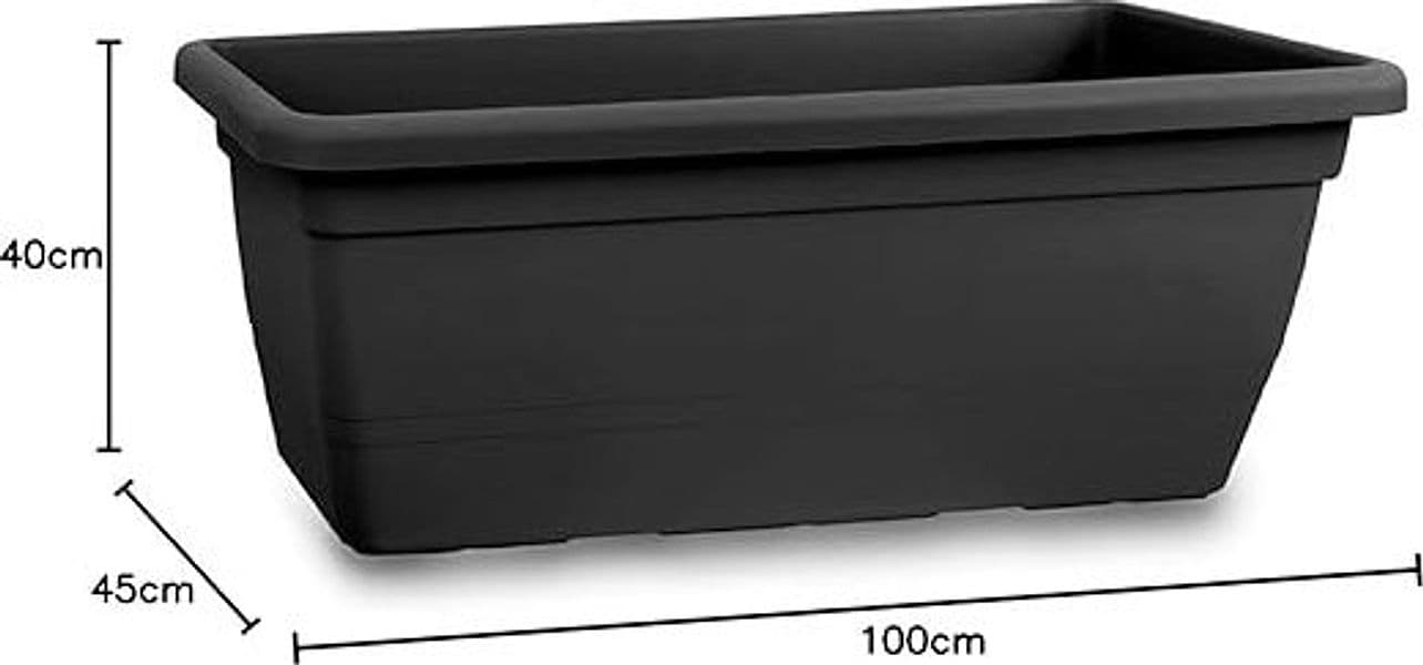 Fioriera Rettangolare 'Anthea' Cm 100X45X40H - Col. Antracite in Vasi tradizionali BricoGo - Marano di Napoli, commercioVirtuoso.it