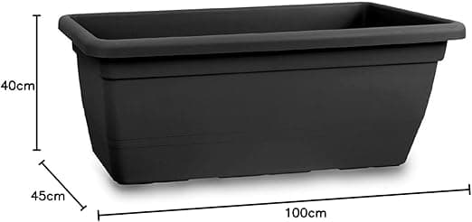 Fioriera Rettangolare 'Anthea' Cm 100X45X40H - Col. Antracite in Vasi tradizionali BricoGo - Marano di Napoli, commercioVirtuoso.it