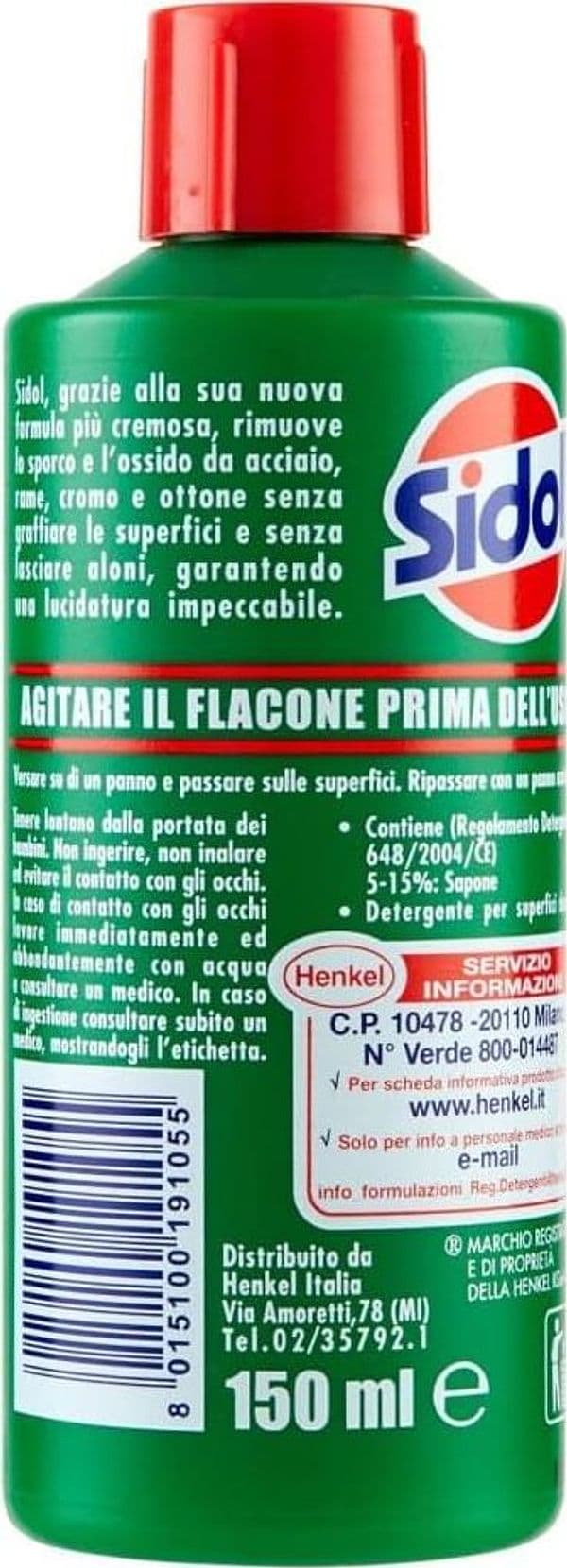 Sidol Lucidante Per Metalli 150 Ml – Pulitore E Brillantante Di Henkel Per Rame, Ottone, Cromo E Acciaio Inox – Cura Metallo Senza Graffi Per Casa E Cucina in Detergenti per la cucina BricoGo - Marano di Napoli, commercioVirtuoso.it