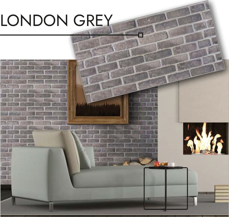 Lastra Decorativa Serigrafata Cm 50 x 100 Effetto London Grey 15 Pezzi