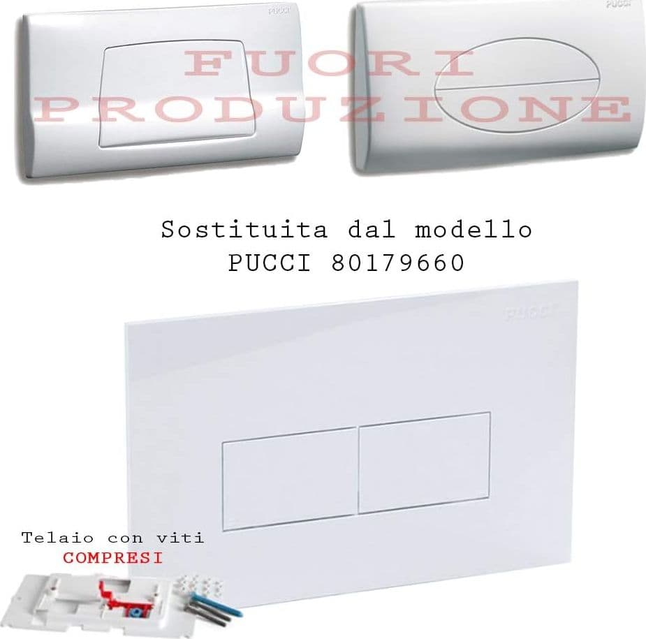 Kit Sara Mono Tasto Telaio + Placca Cm.33 Sp.1,2 Bianca Pucci in Vasi WC BricoGo - Marano di Napoli, commercioVirtuoso.it