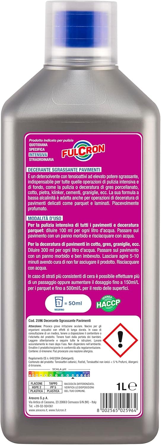 Arexons Fulcron Sgrassante Pavimenti 1 L- 6,0 Pz in Detergenti multiuso BricoGo - Marano di Napoli, commercioVirtuoso.it