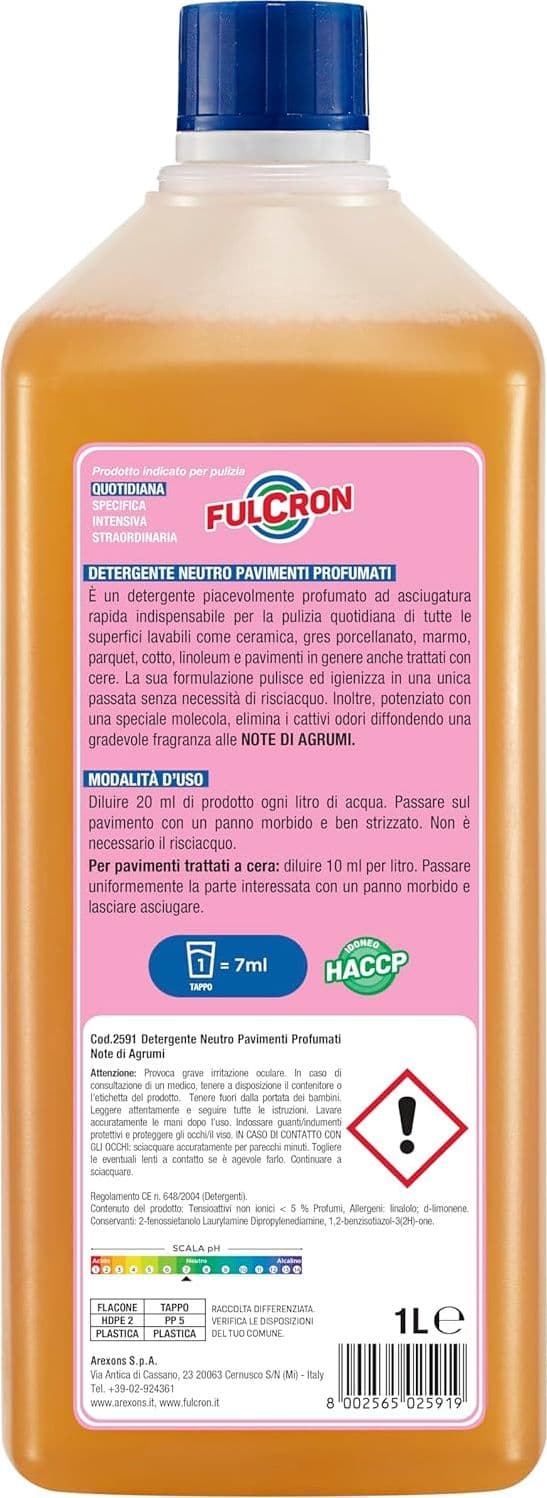 Arexons Fulcron Pavimenti Agrumi 1 L- 12,0 Pz in Detergenti per pavimento BricoGo - Marano di Napoli, commercioVirtuoso.it