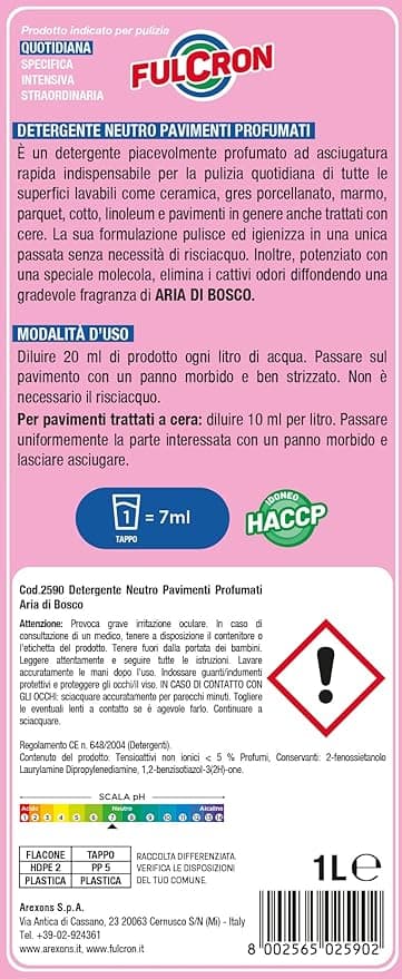 Arexons Fulcron Pavimenti Aria Di Bosco 1 L- 12,0 Pz in Detergenti multiuso BricoGo - Marano di Napoli, commercioVirtuoso.it