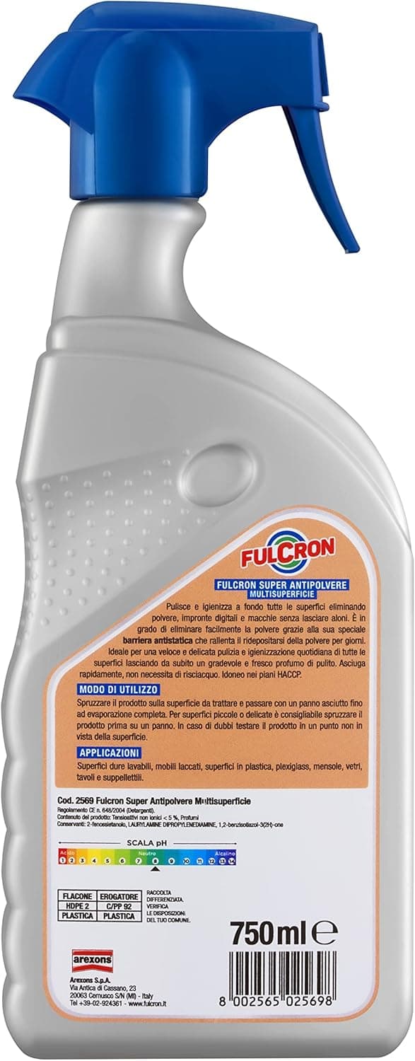 Arexons Fulcron Antipolvere 750 Ml- 1,0 Pz in Detergenti multiuso BricoGo - Marano di Napoli, commercioVirtuoso.it