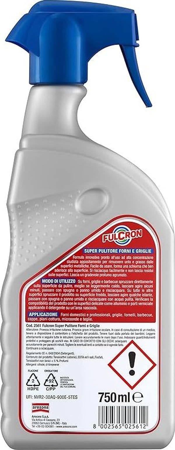 Arexons Fulcron Forni E Griglie 750 Ml- 1,0 Pz in Detergenti multiuso BricoGo - Marano di Napoli, commercioVirtuoso.it