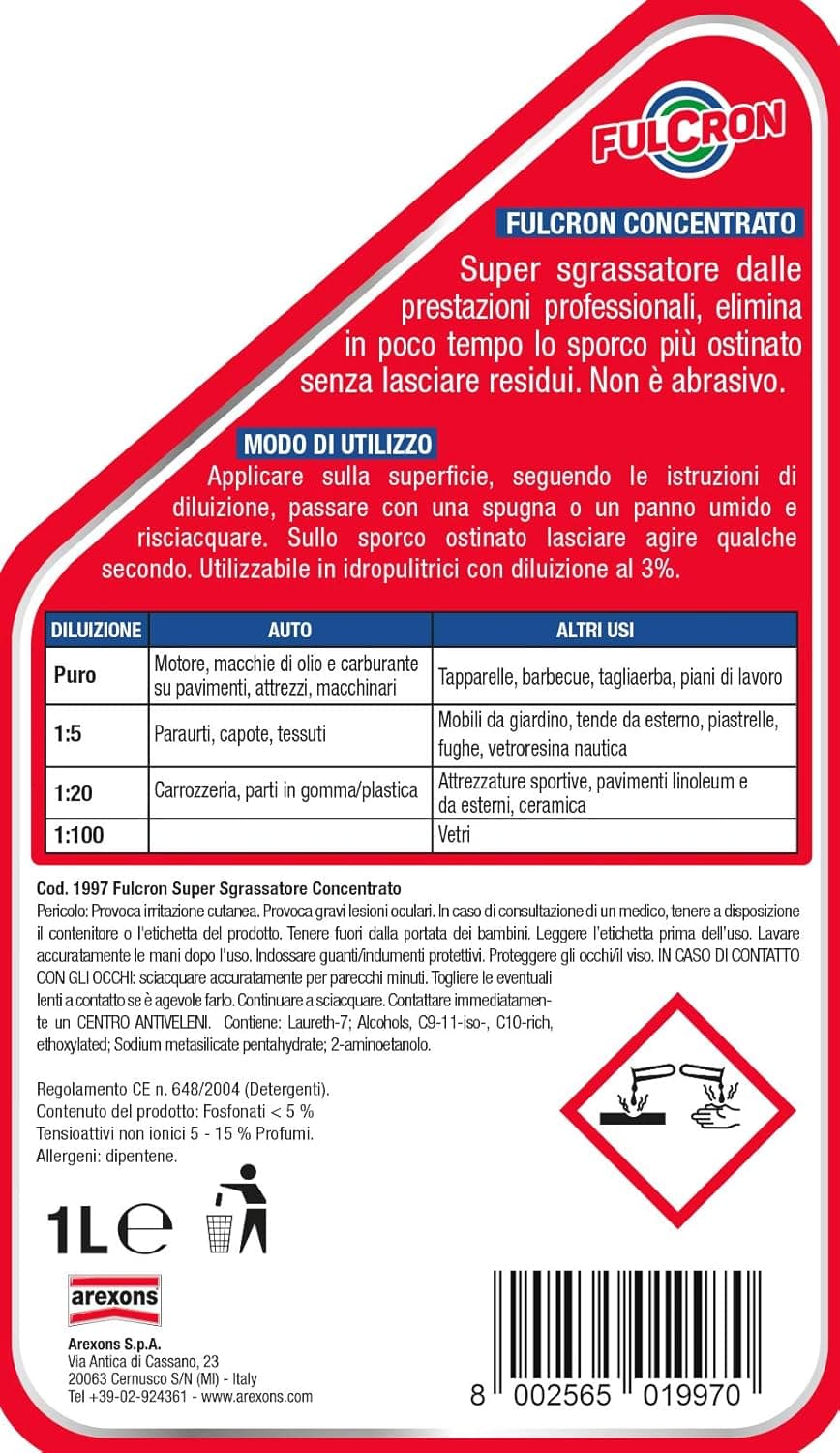 Sgrassatore 'Fulcron' 1000 Ml - Arexons in Detergenti multiuso BricoGo - Marano di Napoli, commercioVirtuoso.it