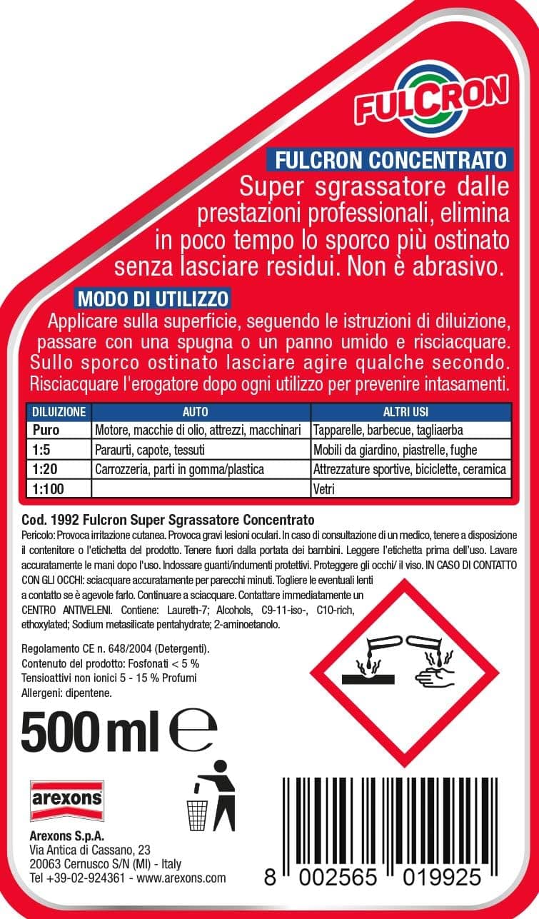 Sgrassatore 'Fulcron' 500 Ml Con Spruzzino - Arexons in Detergenti multiuso BricoGo - Marano di Napoli, commercioVirtuoso.it