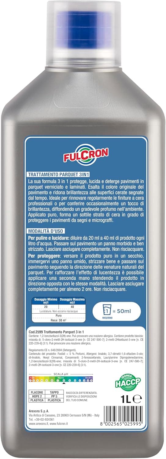 Trattamento Per Laminati E Parquet 3 In 1 'Fulcron' Lt. 1- 6 Pezzi - Arexons in Detergenti per pavimento BricoGo - Marano di Napoli, commercioVirtuoso.it