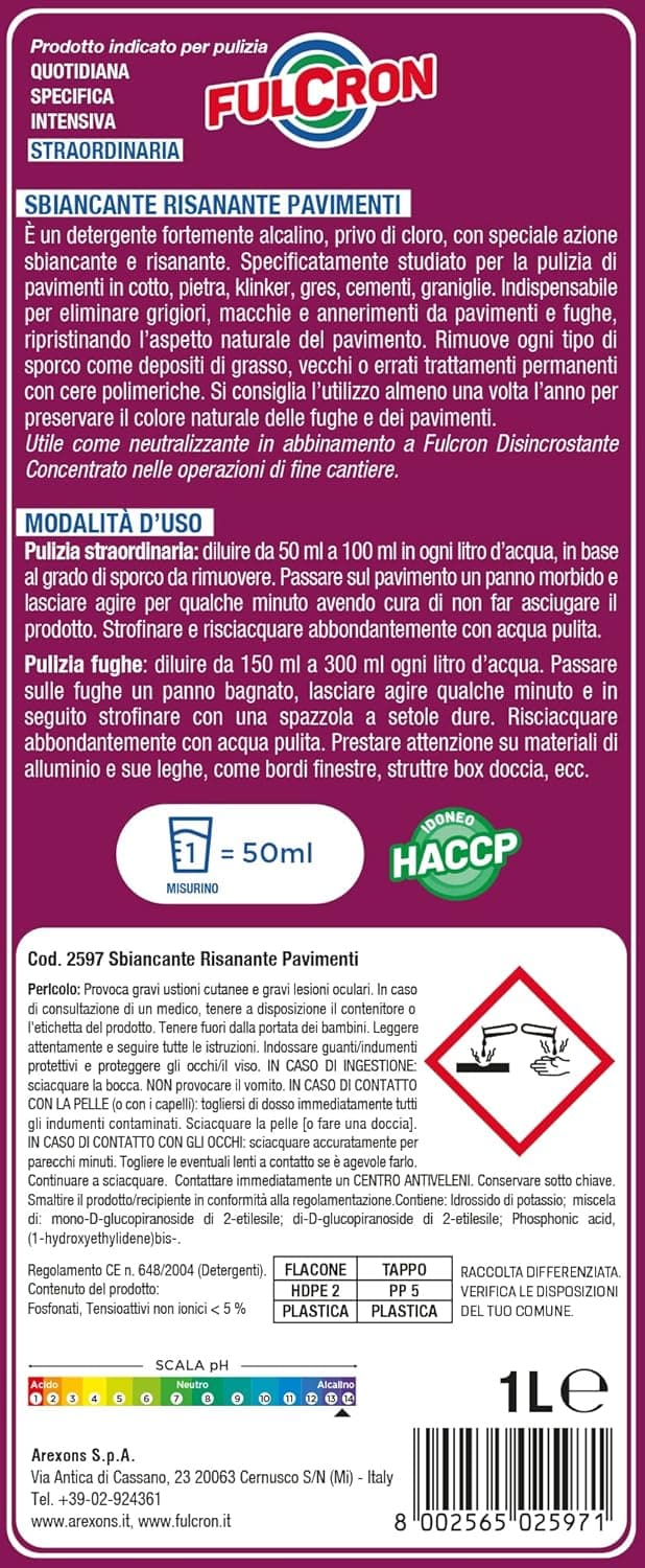 Sbiancante Risanante Per Pavimenti 'Fulcron' Lt. 1- 6 Pezzi - Arexons in Detergenti per pavimento BricoGo - Marano di Napoli, commercioVirtuoso.it
