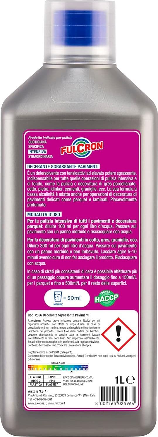 Sgrassante Decerante Per Pavimenti 'Fulcron' Lt. 1- 6 Pezzi - Arexons in Detergenti multiuso BricoGo - Marano di Napoli, commercioVirtuoso.it
