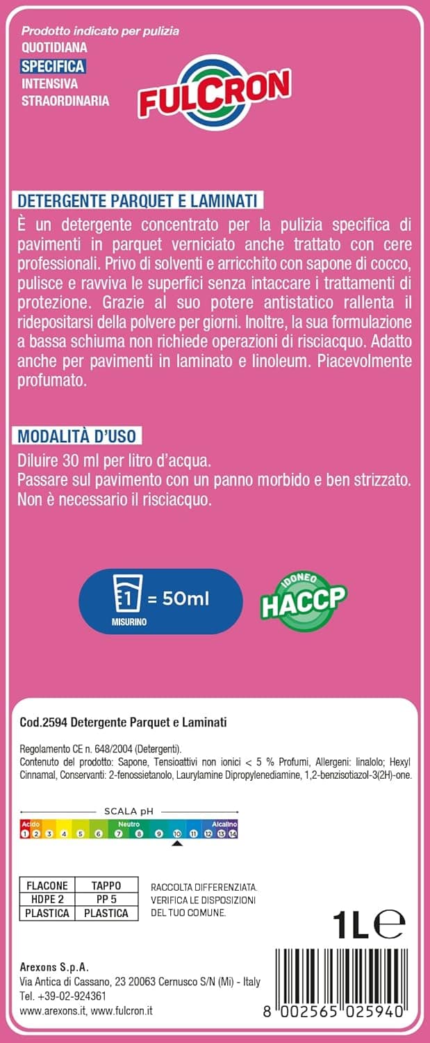 Detergente Laminati E Parquet 'Fulcron' Lt. 1- 6 Pezzi - Arexons in Detergenti multiuso BricoGo - Marano di Napoli, commercioVirtuoso.it