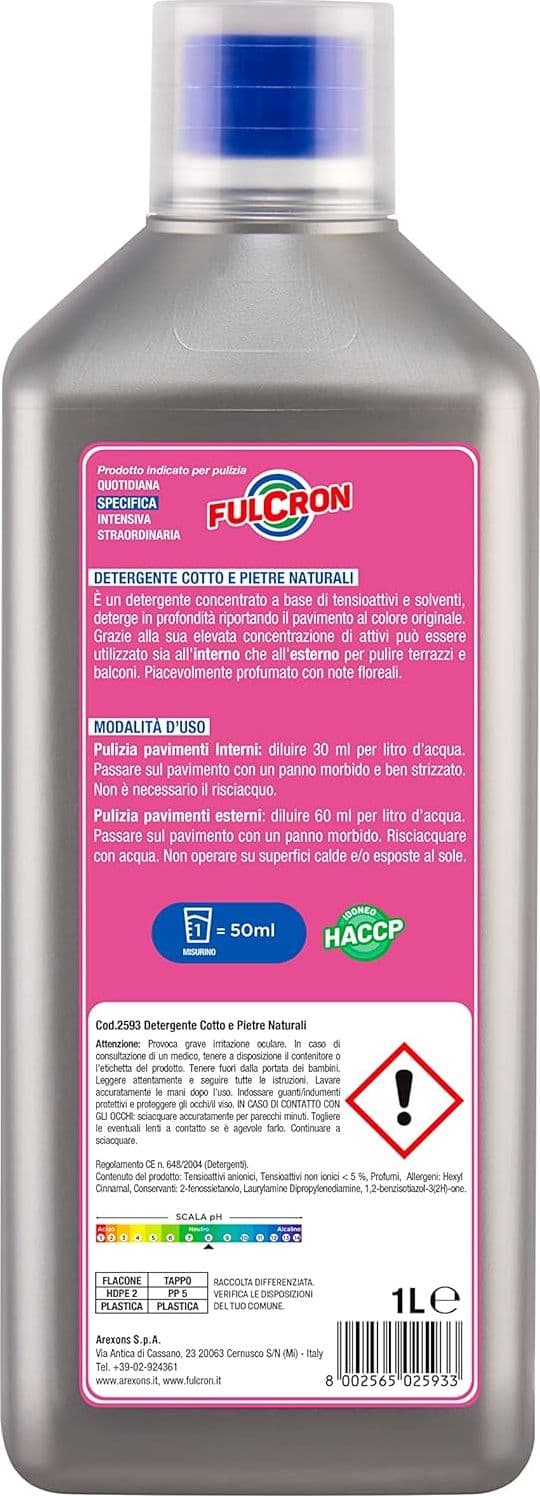 Detergente Cotto E Pietre 'Fulcron' Lt. 1- 6 Pezzi - Arexons in Detergenti per pavimento BricoGo - Marano di Napoli, commercioVirtuoso.it