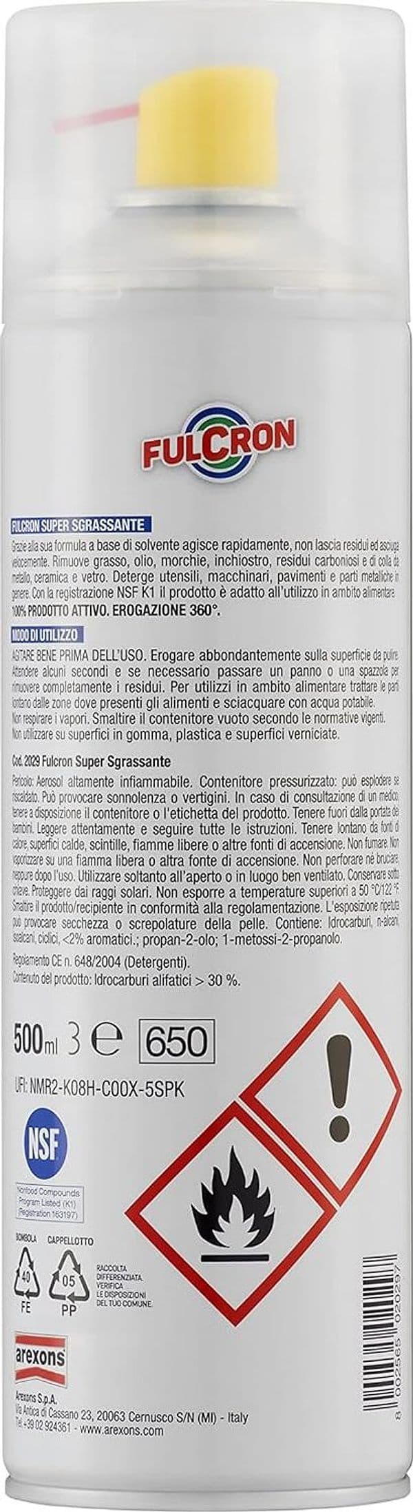 Sgrassante 'Fulcron Super Sgrassante' Ml 500 - Arexons in Detergenti multiuso BricoGo - Marano di Napoli, commercioVirtuoso.it