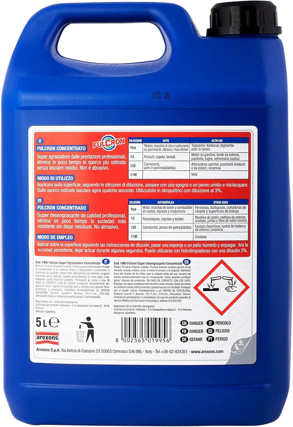 Sgrassante Concentrato 'Fulcron' Lt 5 - Flacone - Arexons in Detergenti multiuso BricoGo - Marano di Napoli, commercioVirtuoso.it