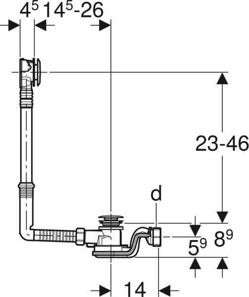 Sifone Colonna Vasca Da Bagno Geberit Con Comando A Pulsante Pushcontrol, D52, Lunghezza 26 Cm, Con Accessori Di Completamento in Colonna BricoGo - Marano di Napoli, commercioVirtuoso.it