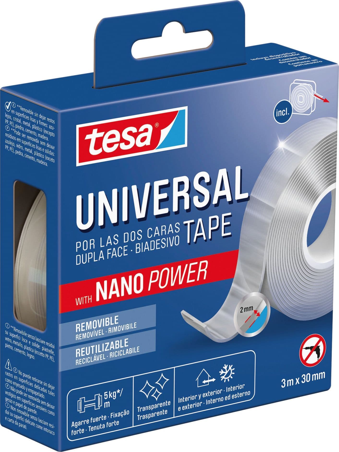 Tesa Nastro Biadesivo Universal Tape Nano Power Mm. 30X3 Mt. Col. Trasparente in Nastro di montaggio BricoGo - Marano di Napoli, commercioVirtuoso.it