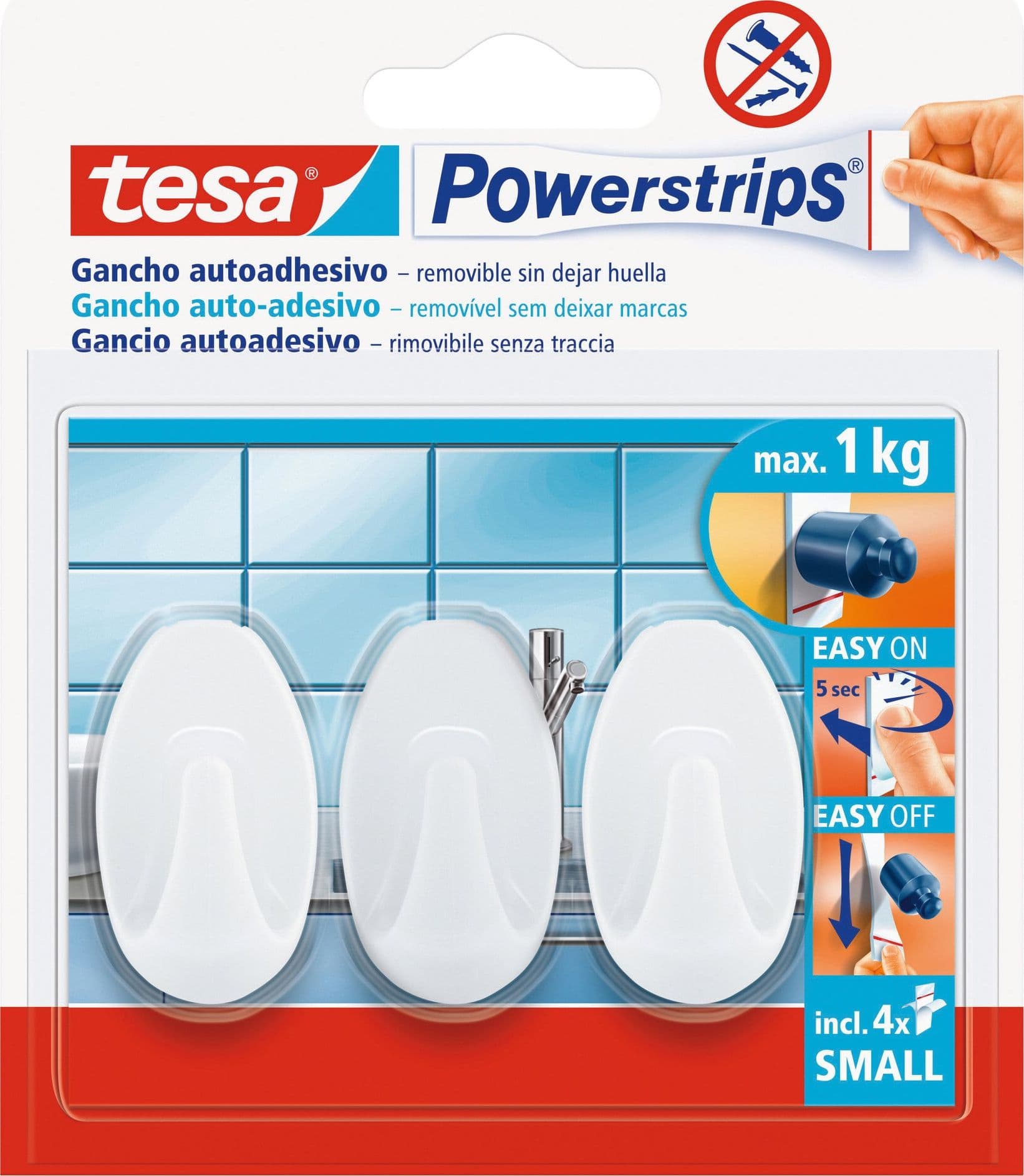 Tesa Powerstrips Gancio Rimovibile Piccolo Ovale - Col. Bianco Portata Kg. 1 3 Pz. 6.00 Confezioni in Ganci portasciugamani BricoGo - Marano di Napoli, commercioVirtuoso.it