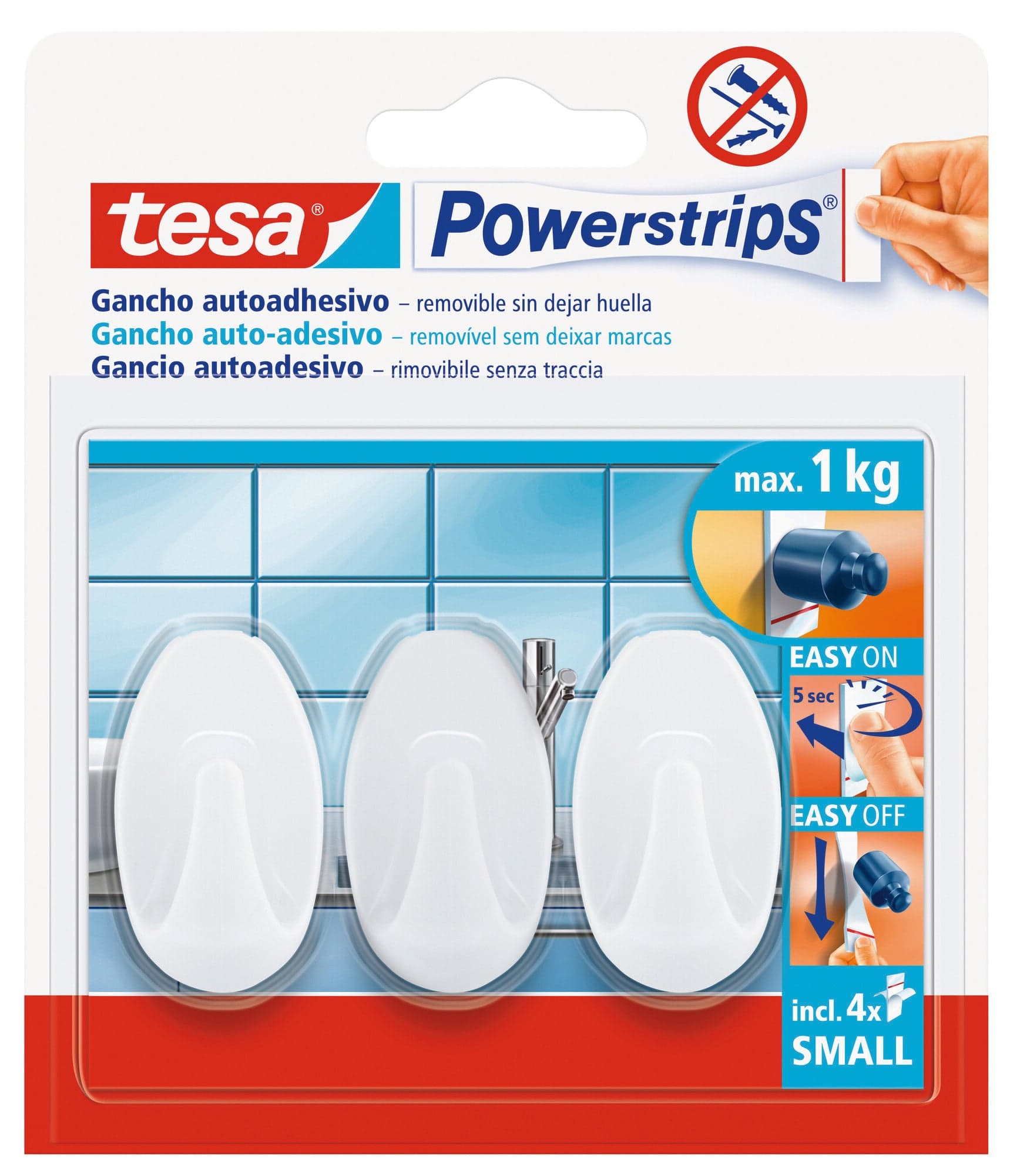 Tesa Powerstrips Gancio Rimovibile Piccolo Ovale - Col. Bianco Portata Kg. 1 3 Pz. 6.00 Confezioni in Ganci portasciugamani BricoGo - Marano di Napoli, commercioVirtuoso.it