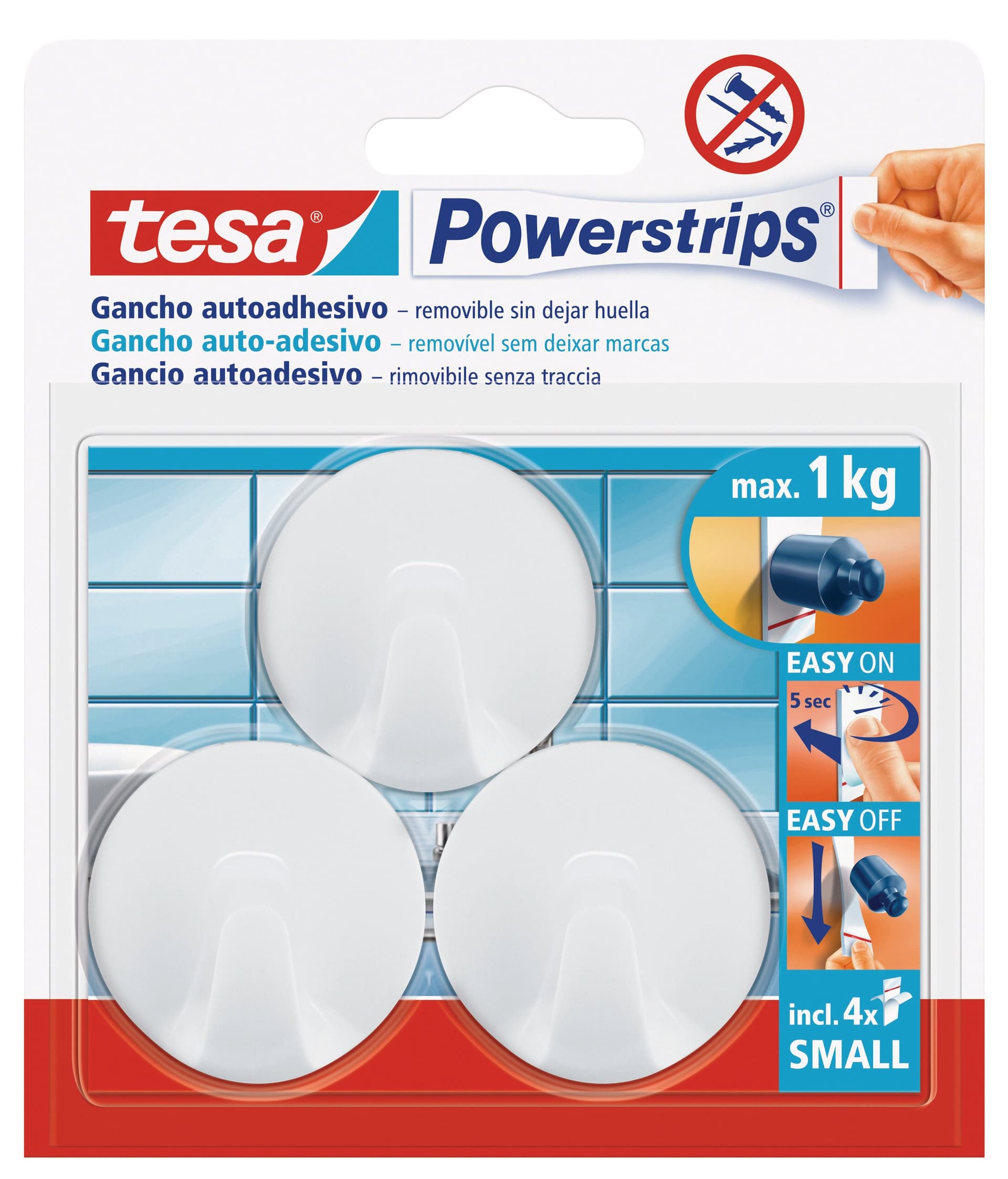 Tesa Powerstrips Gancio Rimovibile Piccolo Tondo - Col. Bianco Portata Kg. 1 3 Pz. 6.00 Confezioni in Ganci portasciugamani BricoGo - Marano di Napoli, commercioVirtuoso.it