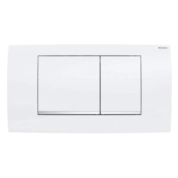 Placca Di Comando Twin Line30 Doppio Tasto Bianca Cromo Geberit 115.899.Kj.1 in Placche per interruttori BricoGo - Marano di Napoli, commercioVirtuoso.it