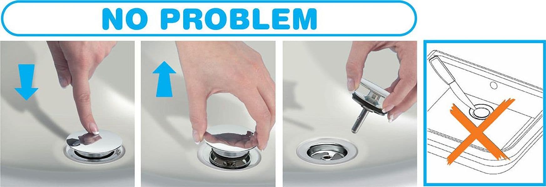 Piletta Bagno Click Clack Con Tappo Chiusura “No Problem” in Tappi BricoGo - Marano di Napoli, commercioVirtuoso.it