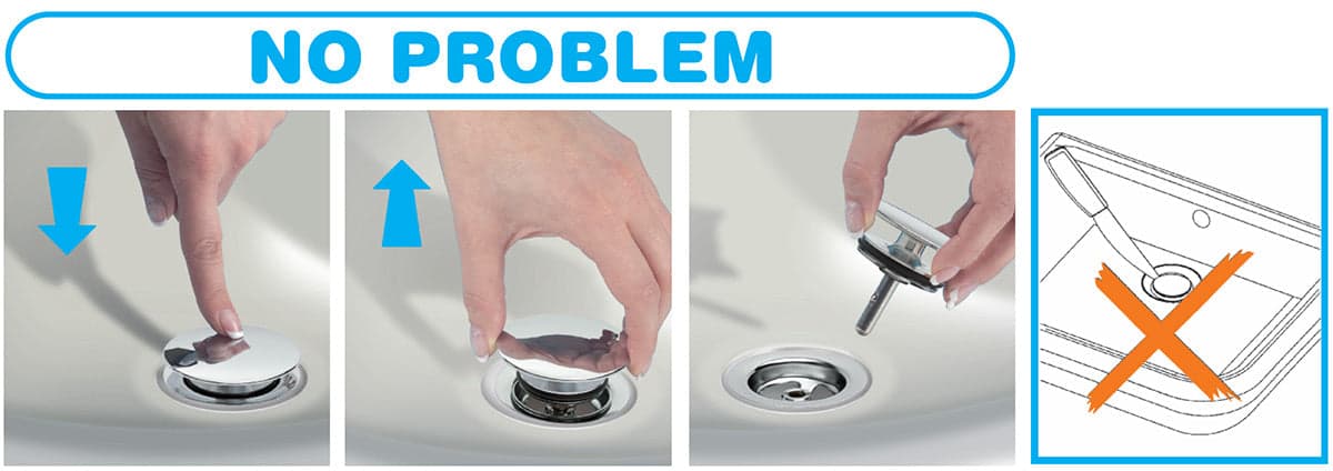 Piletta Bagno Click Clack Con Tappo Chiusura “No Problem” in Tappi BricoGo - Marano di Napoli, commercioVirtuoso.it
