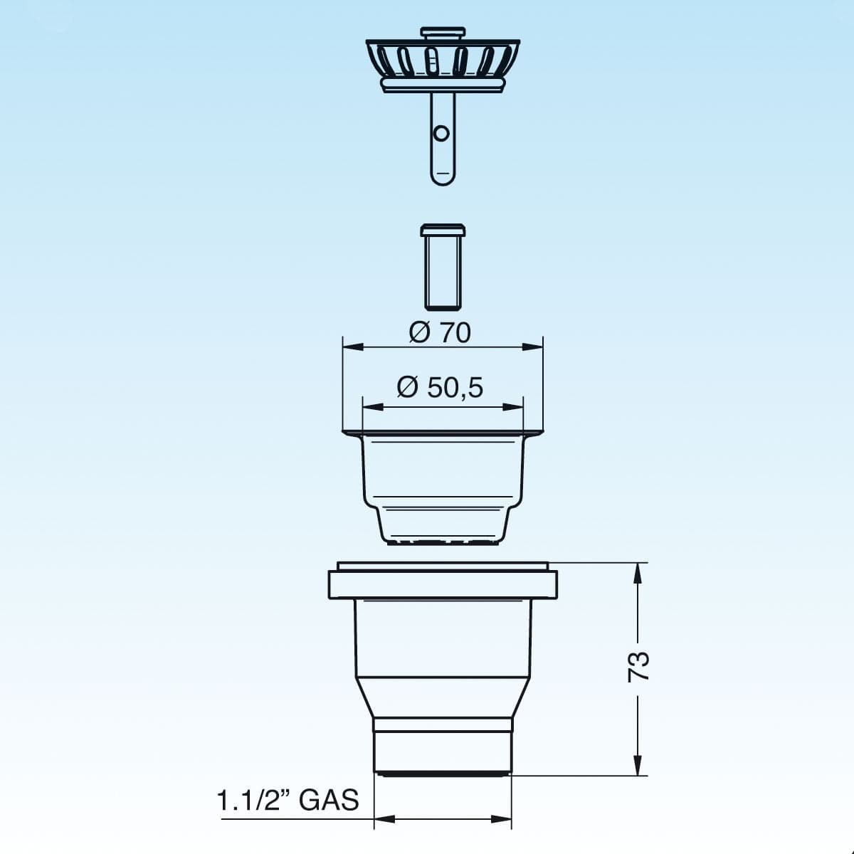Piletta Basket Mini Per Lavelli Inox E Sintetici Con Foro Di Scarico Ø 60 in Tappi BricoGo - Marano di Napoli, commercioVirtuoso.it