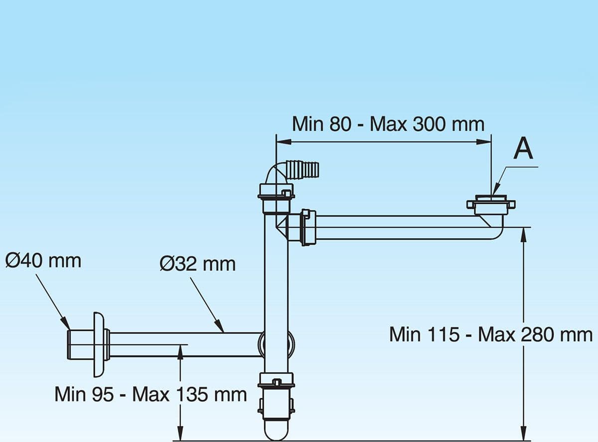 Sifone Salvaspazio Per Lavabo Disassato 1 - 11/4 D. 32-40 Mm Lira in Accessori e parti BricoGo - Marano di Napoli, commercioVirtuoso.it