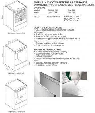 Mobile Coprilavatrice Con Serranda 'Strong Roll' Cm 66,5X59,5X91H Garofalo in Altri ricambi per lavatrici BricoGo - Marano di Napoli, commercioVirtuoso.it