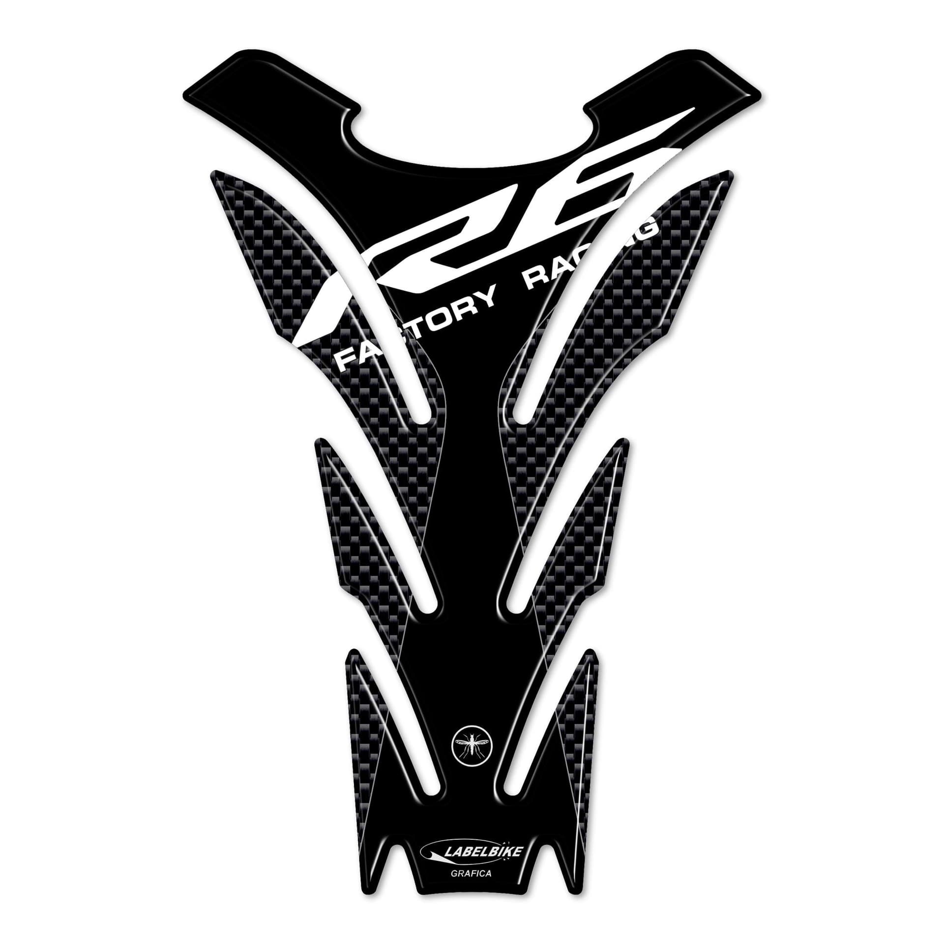 PARASERBATOIO R6 ADESIVI 3D CARBONIO PROTEZIONE SERBATOIO per MOTO YAMAHA 2017-2020 in Paraserbatoio LabelBike - Bibbiano, commercioVirtuoso.it