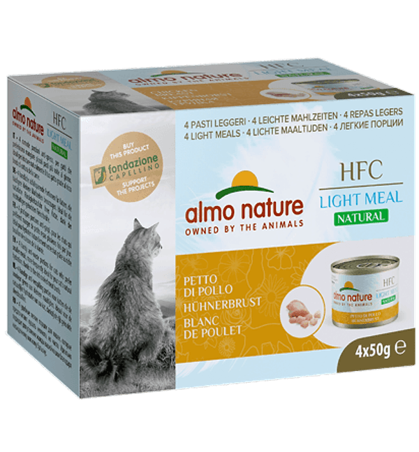 Almo Nature HFC Natural Light Meal gusto Petto di Pollo per Gatti Adulti 4x50gr