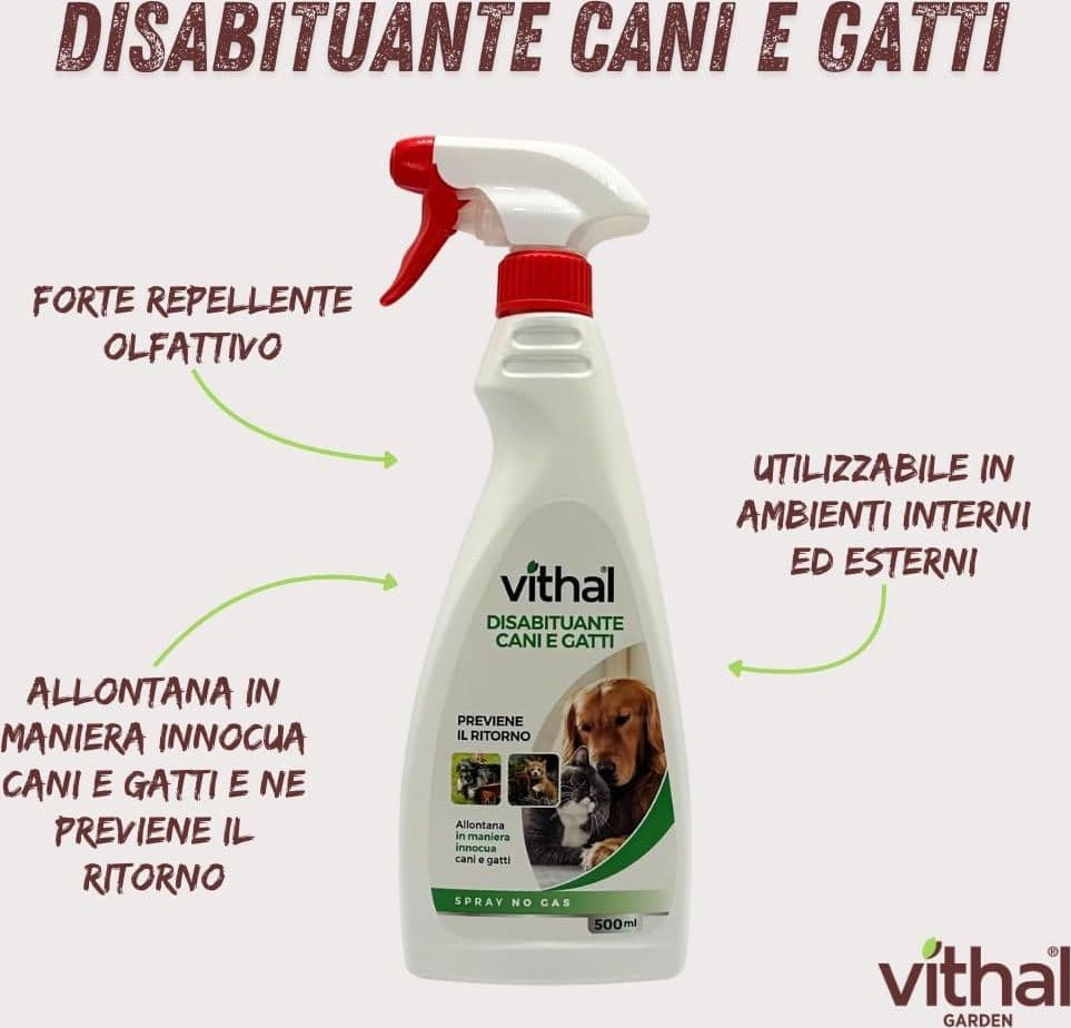 Vithal Disabituante Repellente Cani E Gatti Ml. 500 in Repellenti spray BricoGo - Marano di Napoli, commercioVirtuoso.it