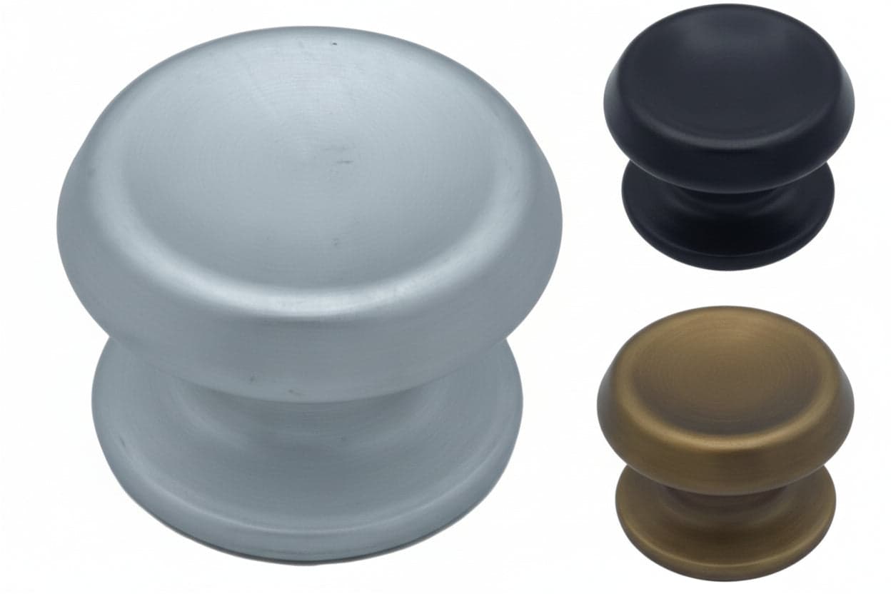 Pomolo per Portoncino MOD.166 Ø 80 mm Finitura Elettrocolore Nero Saguatti