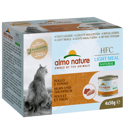 Almo Nature HFC Natural Light Meal gusto Pollo e Tonno  per Gatti Adulti 4x50gr - 2