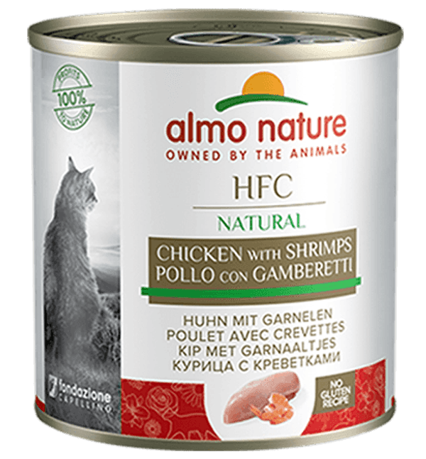 Almo Nature Scatoletta HFC Natural gusto Pollo e Gamberetti per Gatti Adulti in prodotto 101 Market - Poggibonsi, commercioVirtuoso.it