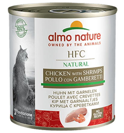 Almo Nature Scatoletta HFC Natural gusto Pollo e Gamberetti per Gatti Adulti in prodotto 101 Market - Poggibonsi, commercioVirtuoso.it