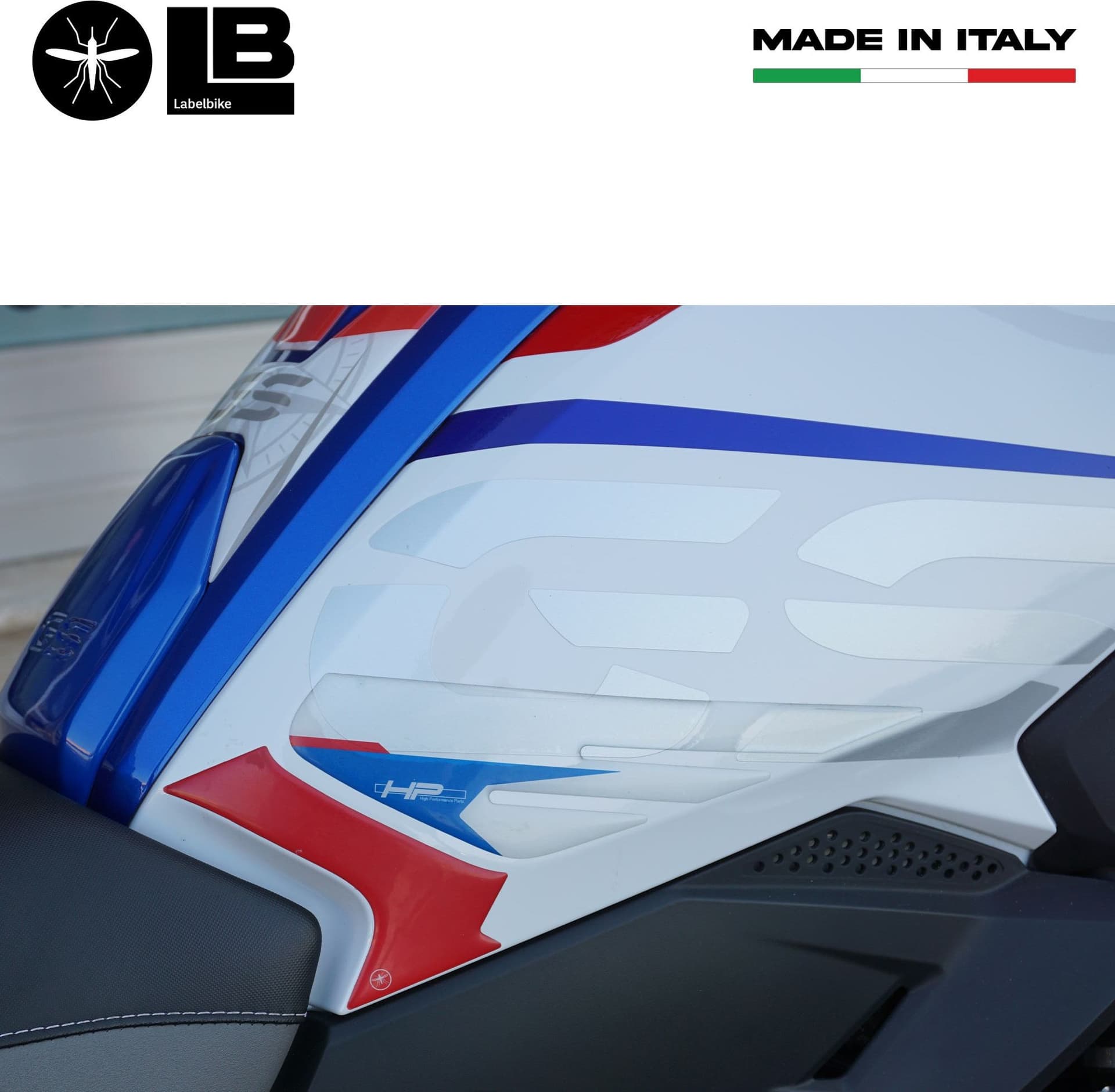 kit ADESIVI 3D PROTEZIONI LATERALI compatibili per MOTO BMW GS R1250 serie HP in Decalcomanie adesivi e magneti LabelBike - Bibbiano, commercioVirtuoso.it