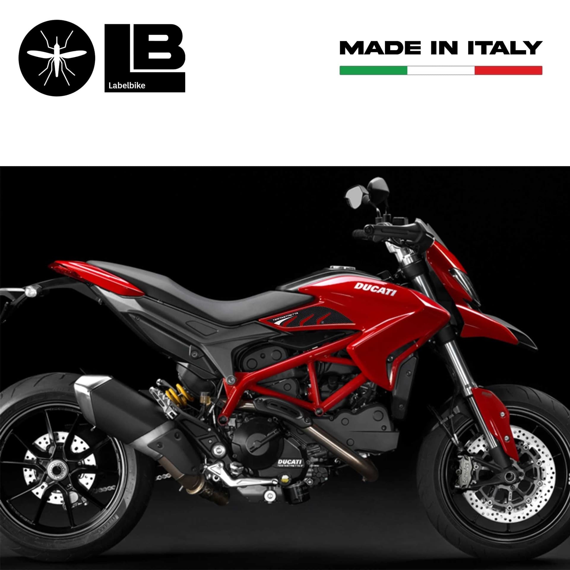 PROTEZIONI LATERALI SERBATOIO compatibili x MOTO DUCATI HYPERMOTARD HYPERSTRADA in Paraserbatoio LabelBike - Bibbiano, commercioVirtuoso.it